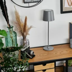 hofstein Belece Lampe de table d'extérieur, Lampe à poser LED Gris, 1 lumière