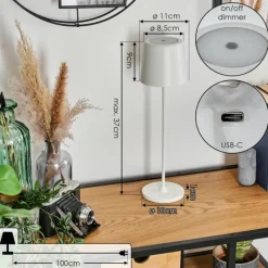 hofstein Belece Lampe de table d'extérieur, Lampe à poser LED Blanc, 1 lumière