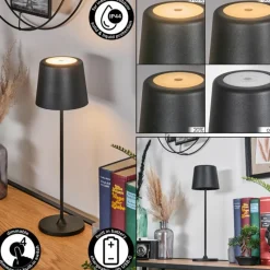 hofstein Belece Lampe de table d'extérieur, Lampe à poser LED Noir, 1 lumière