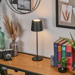 hofstein Belece Lampe de table d'extérieur, Lampe à poser LED Noir, 1 lumière