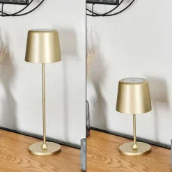 Lampes Dorées-hofstein Belece Lampe de table d'extérieur, Lampe à poser LED Or, 1 lumière