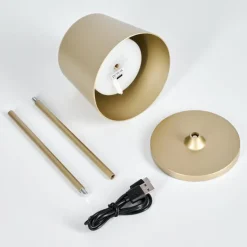 Lampes Dorées-hofstein Belece Lampe de table d'extérieur, Lampe à poser LED Or, 1 lumière