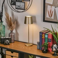 Lampes Dorées-hofstein Belece Lampe de table d'extérieur, Lampe à poser LED Or, 1 lumière