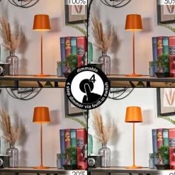 hofstein Belece Lampe de table d'extérieur, Lampe à poser LED Orange, 1 lumière