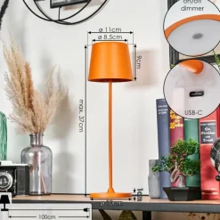 hofstein Belece Lampe de table d'extérieur, Lampe à poser LED Orange, 1 lumière