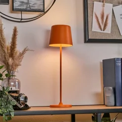 hofstein Belece Lampe de table d'extérieur, Lampe à poser LED Orange, 1 lumière