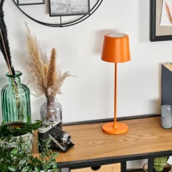 hofstein Belece Lampe de table d'extérieur, Lampe à poser LED Orange, 1 lumière