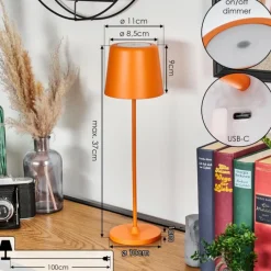 hofstein Belece Lampe de table d'extérieur, Lampe à poser LED Orange, 1 lumière