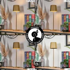 hofstein Belece Lampe de table d'extérieur, Lampe à poser LED Beige, 1 lumière