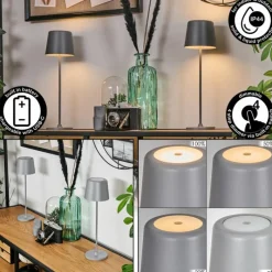 hofstein Belece Lampe de table d'extérieur, Lampe à poser LED Gris, 1 lumière