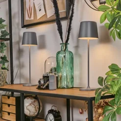 hofstein Belece Lampe de table d'extérieur, Lampe à poser LED Gris, 1 lumière