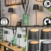 hofstein Belece Lampe de table d'extérieur, Lampe à poser LED Noir, 1 lumière