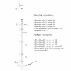 Lampes En Tissu-Luminaires Steinhauer Bella Lampadaire Acier brossé, 1 lumière