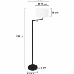 Lampes En Tissu-Luminaires Steinhauer Bella Lampadaire Noir, 1 lumière