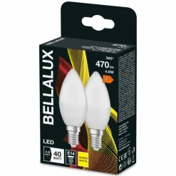 BELLALUX ® Lot de 2 LED E14 4,9 watt 2700 kelvin 470 lumen