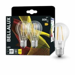 BELLALUX ® Lot de 2 LED E27 6,5 watt 2700 kelvin 806 lumen