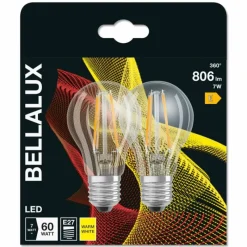 BELLALUX ® Lot de 2 LED E27 6,5 watt 2700 kelvin 806 lumen