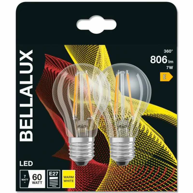 BELLALUX ® Lot de 2 LED E27 6,5 watt 2700 kelvin 806 lumen