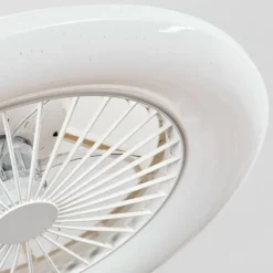hofstein Benasal Plafonnier, Ventilateur de plafond lumineux Blanc, 1 lumière, Télécommandes