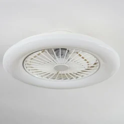 hofstein Benasal Plafonnier, Ventilateur de plafond lumineux Blanc, 1 lumière, Télécommandes