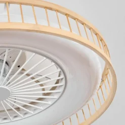 hofstein Benasal Plafonnier, Ventilateur de plafond lumineux Écru, Blanc, 1 lumière, Télécommandes