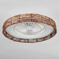 hofstein Benasal Plafonnier, Ventilateur de plafond lumineux Écru, Blanc, 1 lumière, Télécommandes