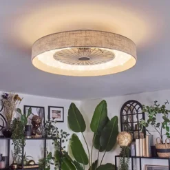 hofstein Benasal Plafonnier, Ventilateur de plafond lumineux LED Blanc, 1 lumière, Télécommandes