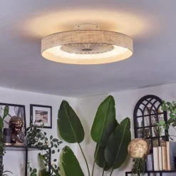 hofstein Benasal Plafonnier, Ventilateur de plafond lumineux LED Blanc, 1 lumière, Télécommandes