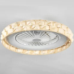 hofstein Benasal Plafonnier, Ventilateur de plafond lumineux LED Blanc, 1 lumière, Télécommandes