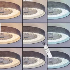 hofstein Benasal Plafonnier, Ventilateur de plafond lumineux LED Blanc, 1 lumière, Télécommandes