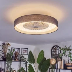 hofstein Benasal Plafonnier, Ventilateur de plafond lumineux LED Blanc, 1 lumière, Télécommandes