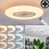 hofstein Benesal Plafonnier, Ventilateur de plafond lumineux LED Blanc, 1 lumière, Télécommandes