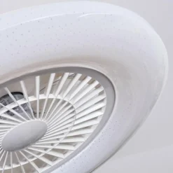 hofstein Benesal Plafonnier, Ventilateur de plafond lumineux LED Blanc, 1 lumière, Télécommandes