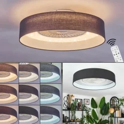 hofstein Benesal Plafonnier, Ventilateur de plafond lumineux LED Blanc, 1 lumière, Télécommandes