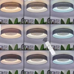 hofstein Benesal Plafonnier, Ventilateur de plafond lumineux LED Blanc, 1 lumière, Télécommandes