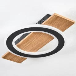 Luminaires Scandinaves-hofstein Besperia Plafonnier LED Couleur bois, Noir, 1 lumière