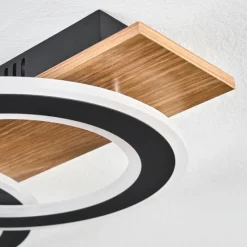 Luminaires Scandinaves-hofstein Besperia Plafonnier LED Couleur bois, Noir, 1 lumière