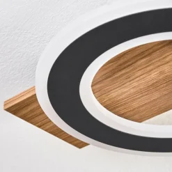 Luminaires Scandinaves-hofstein Besperia Plafonnier LED Couleur bois, Noir, 1 lumière