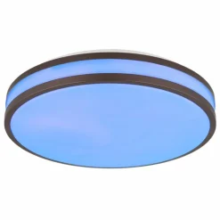 Luminaires Globo Lighting Betha Plafonnier LED Brun, Blanc, 1 lumière, Télécommandes, Changeur de couleurs* Éclairage Led