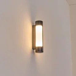 hofstein Biran Lampe murale d´extérieur, Applique murale LED Anthracite, 1 lumière