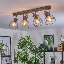 hofstein Bitterroot Plafonnier Gris, Écru, 4 lumières