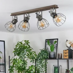 hofstein Bitterroot Plafonnier Gris, Écru, 4 lumières