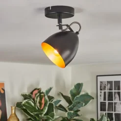 Lampes Dorées-hofstein Bjedstrup Plafonnier, Spot de plafond, Spot mural Noir, 1 lumière