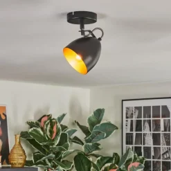 Lampes Dorées-hofstein Bjedstrup Plafonnier, Spot de plafond, Spot mural Noir, 1 lumière
