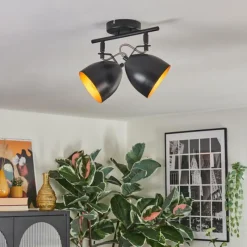 Lampes Dorées-hofstein Bjedstrup Plafonnier, Spot de plafond Noir, 2 lumières