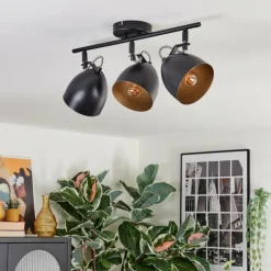 Lampes Dorées-hofstein Bjedstrup Plafonnier, Spot de plafond Noir, 3 lumières