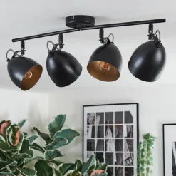 Lampes Dorées-hofstein Bjedstrup Plafonnier, Spot de plafond Noir, 4 lumières