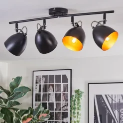 Lampes Dorées-hofstein Bjedstrup Plafonnier, Spot de plafond Noir, 4 lumières