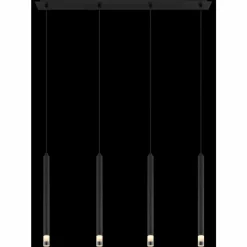 Luminaires Globo Lighting Blake Suspension Noir, 4 lumières* Suspensions