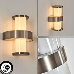 hofstein Blinneberg Luminaire extérieur, Lampe murale d´extérieur LED Nickel mat, 2 lumières